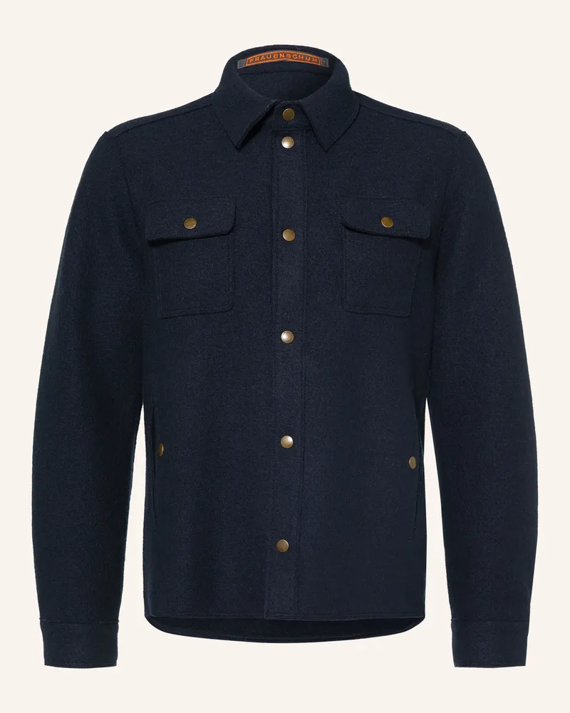 Frauenschuh Overshirt Valentin Aus Merinowolle blau Dunkelblau