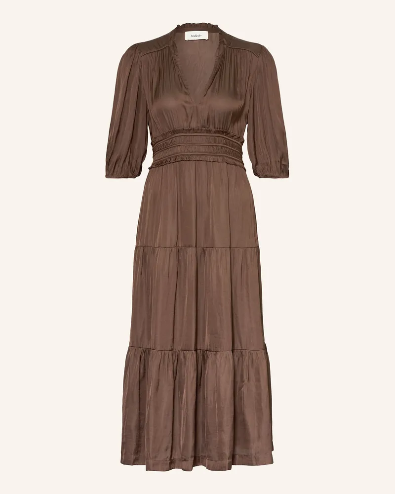 ba&sh Satinkleid Cleli Mit Rüschen braun Braun