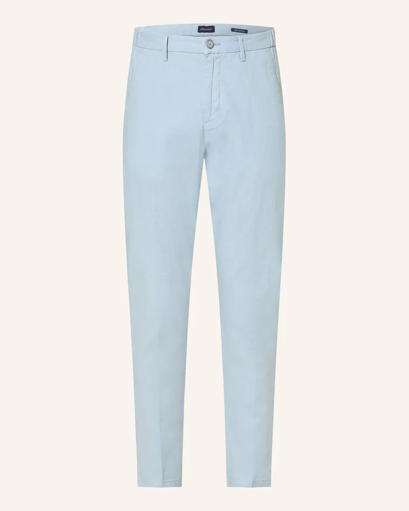 Strokesman's Chino Regular Fit mit Leinen Hellblau