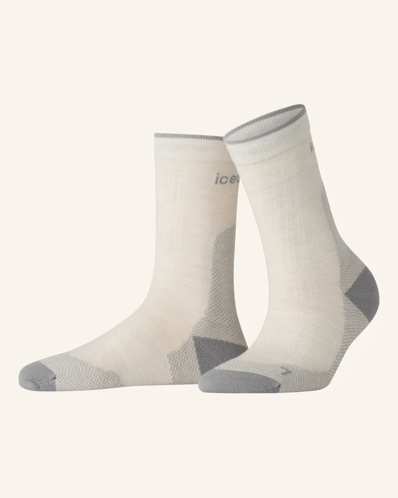 Icebreaker Socken Merino Hike + Ultralight Crew weiss Ecru