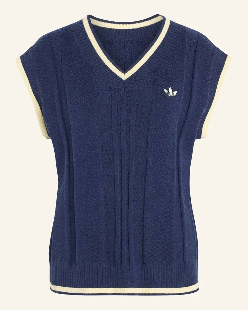 adidas Cable Knit Pullunder gelb Creme