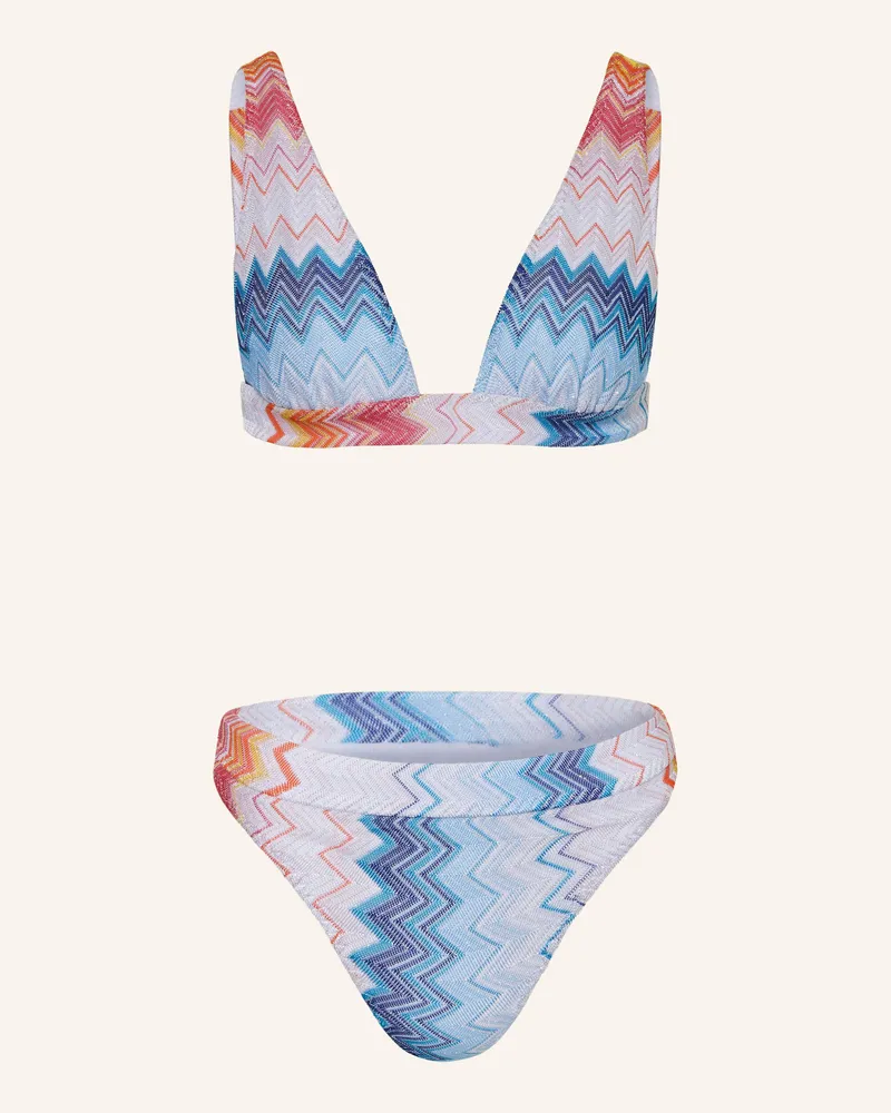 Missoni Bralette-Bikini mit Glitzergan Weiss