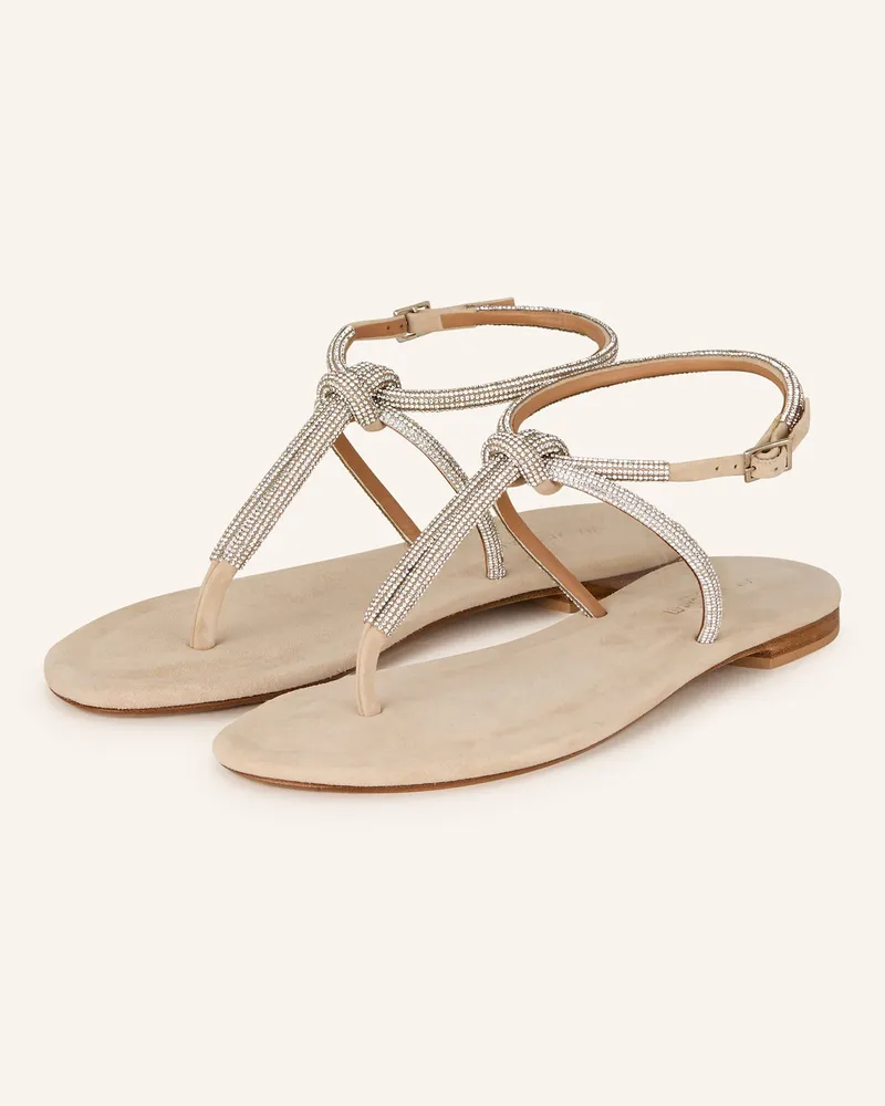 Viamercanti Zehentrenner Erchie Mit Schmucksteinen beige Silber