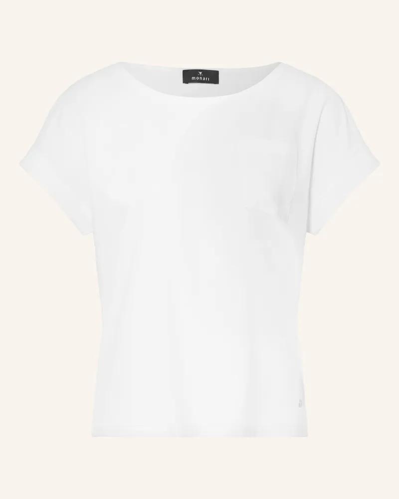 monari Blusenshirt Im Materialmix weiss Weiss
