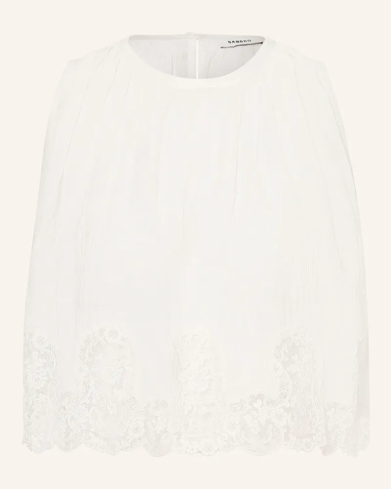 Sandro Blusentop Mit Spitze weiss Weiss