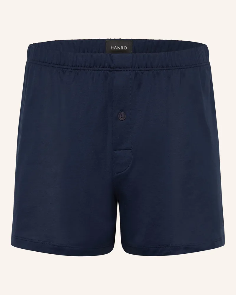 Hanro Boxershorts Cotton Sporty blau Dunkelblau