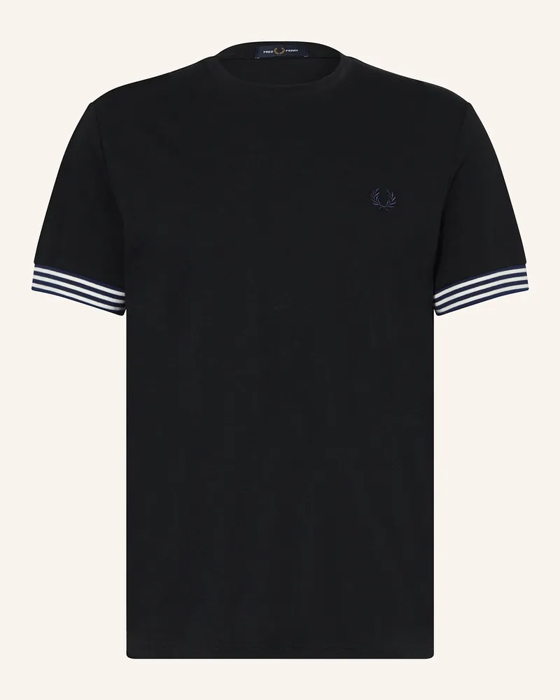 Fred Perry T-Shirt aus Piqué Schwarz