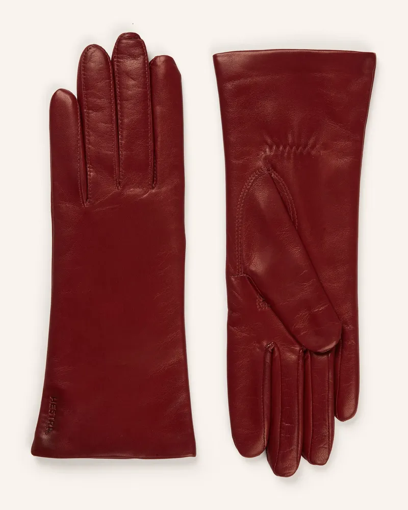 Hestra Lederhandschuhe ELISABETH Dunkelrot