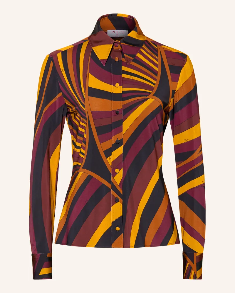 Emilio Pucci Hemdbluse Aus Jersey rot Dunkelgelb
