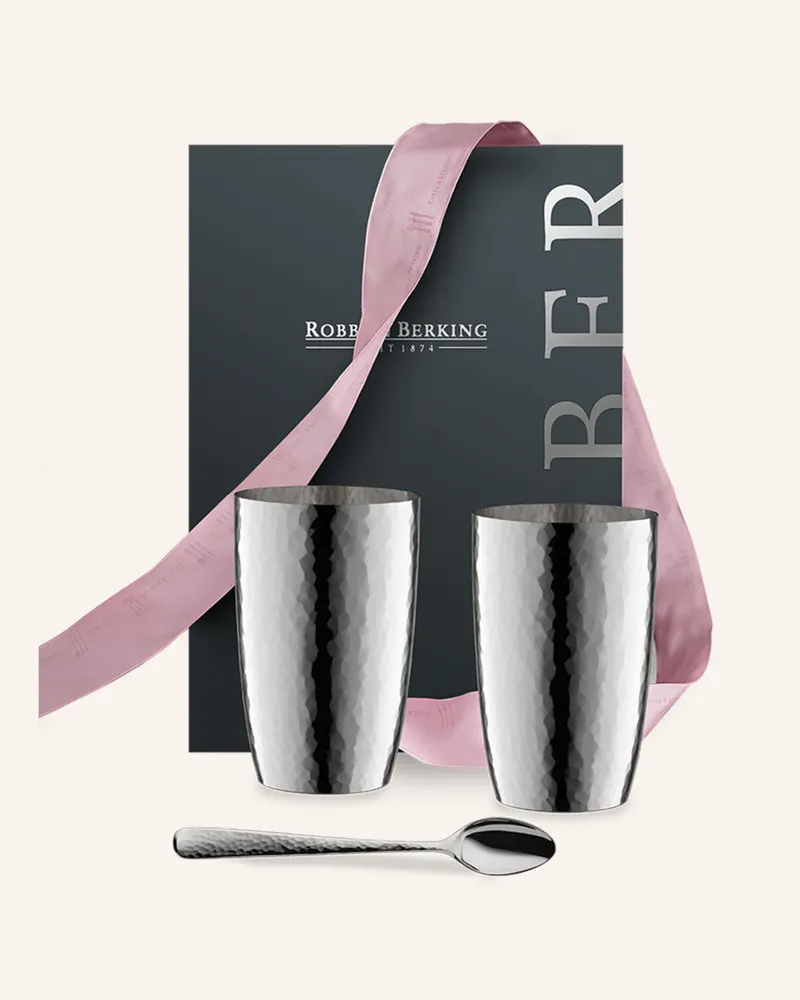 ROBBE & BERKING Longdrink-Geschenkset Martelé silber Silber