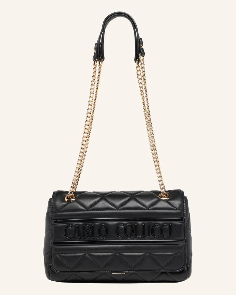 Carlo Colucci Gesteppte Handtasche Fambri schwarz Schwarz