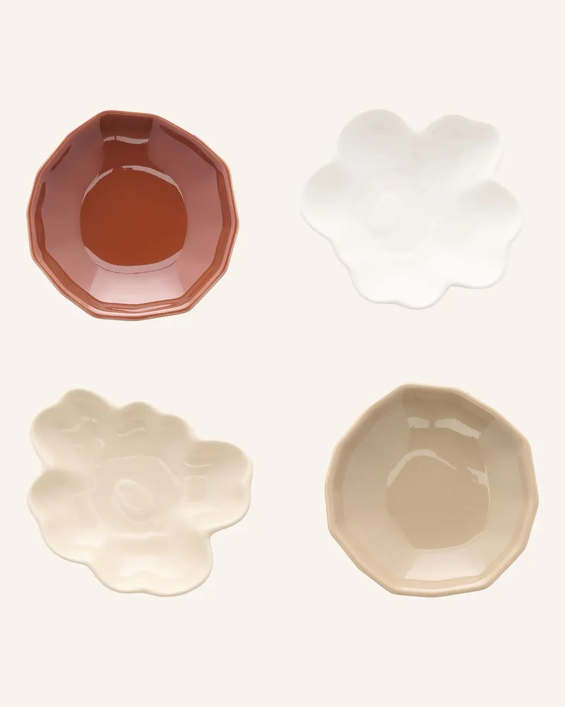Marimekko 4er-Set Schalen Unikko & Kivet beige Beige