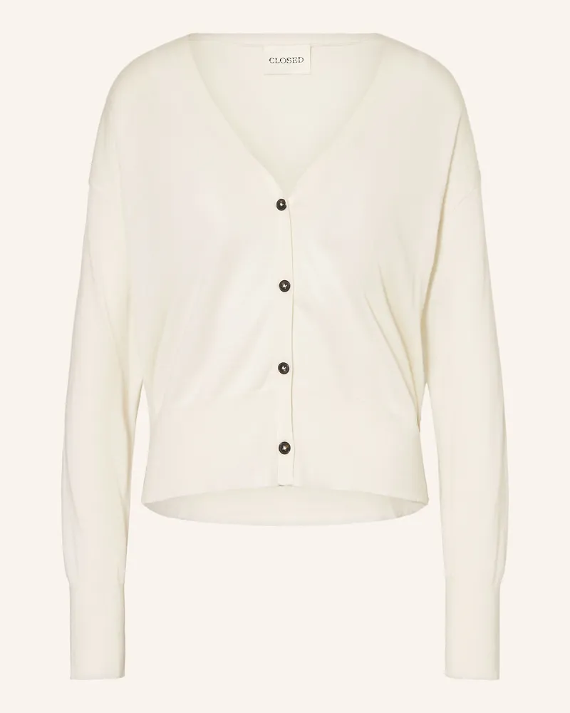 Closed Strickjacke Mit Seide weiss Creme