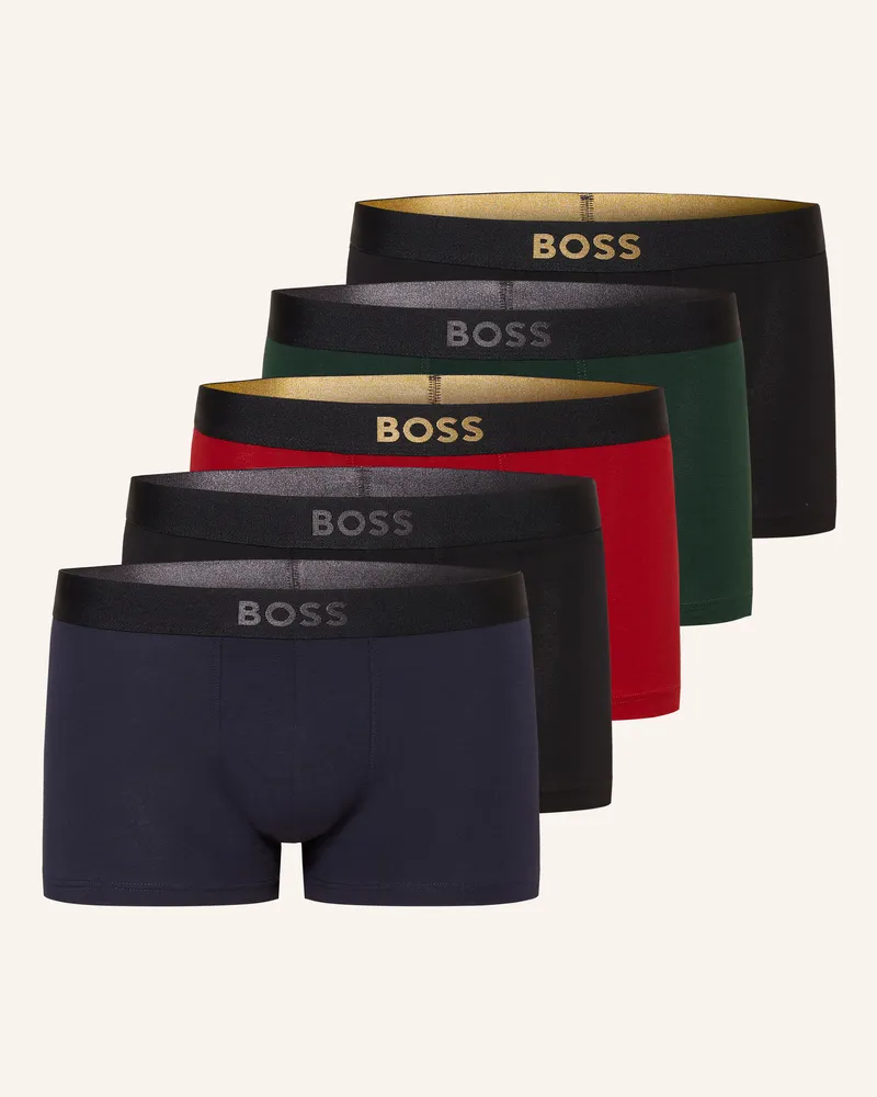 HUGO BOSS 5er-Pack Boxershorts rot Dunkelrot