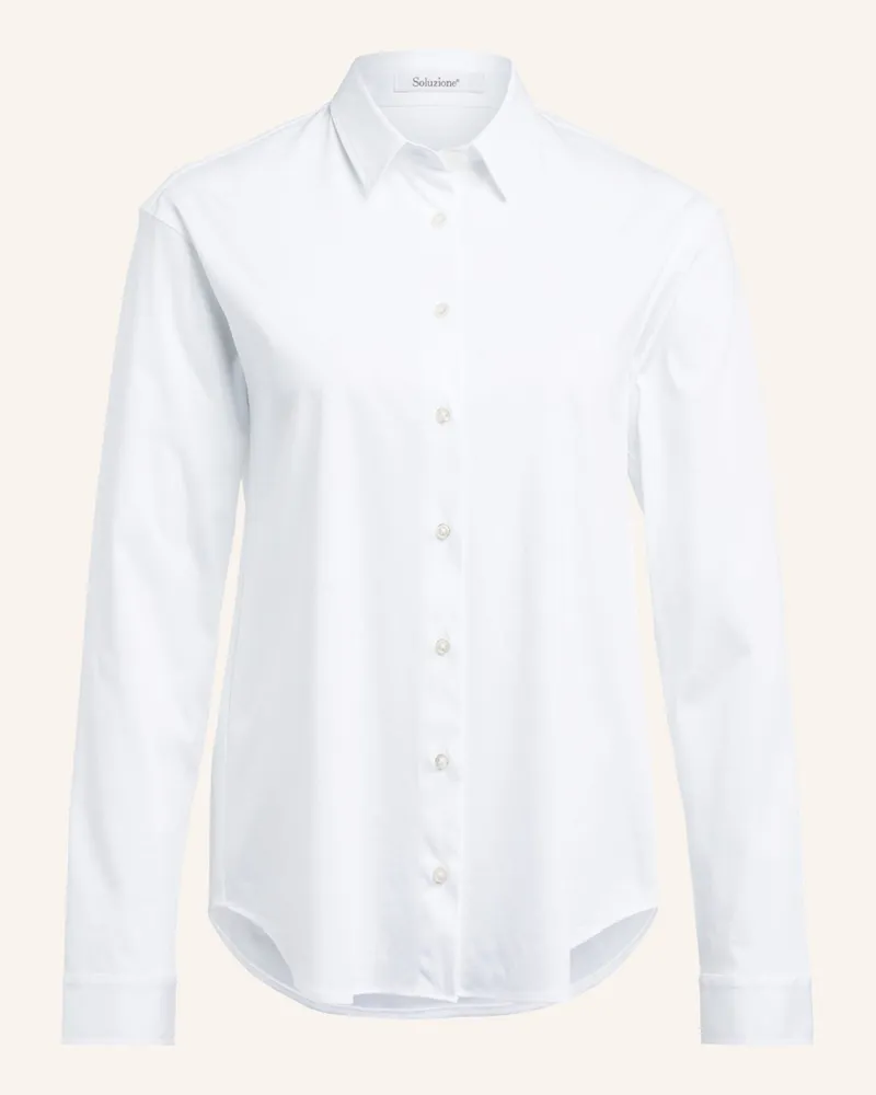 Soluzione Hemdbluse aus Jersey Weiss
