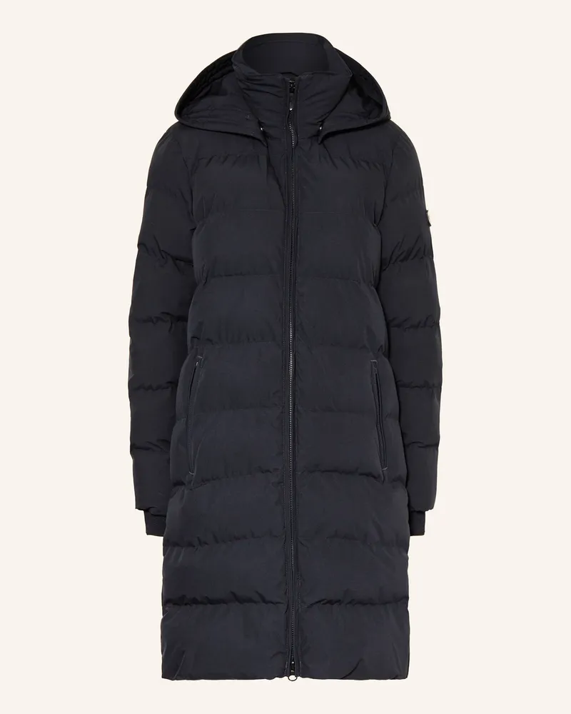 Wellensteyn Steppmantel Goldmine Long Mit Dupont™ Sorona®-Isolierung Und Abnehmbarer Kapuze blau Dunkelblau