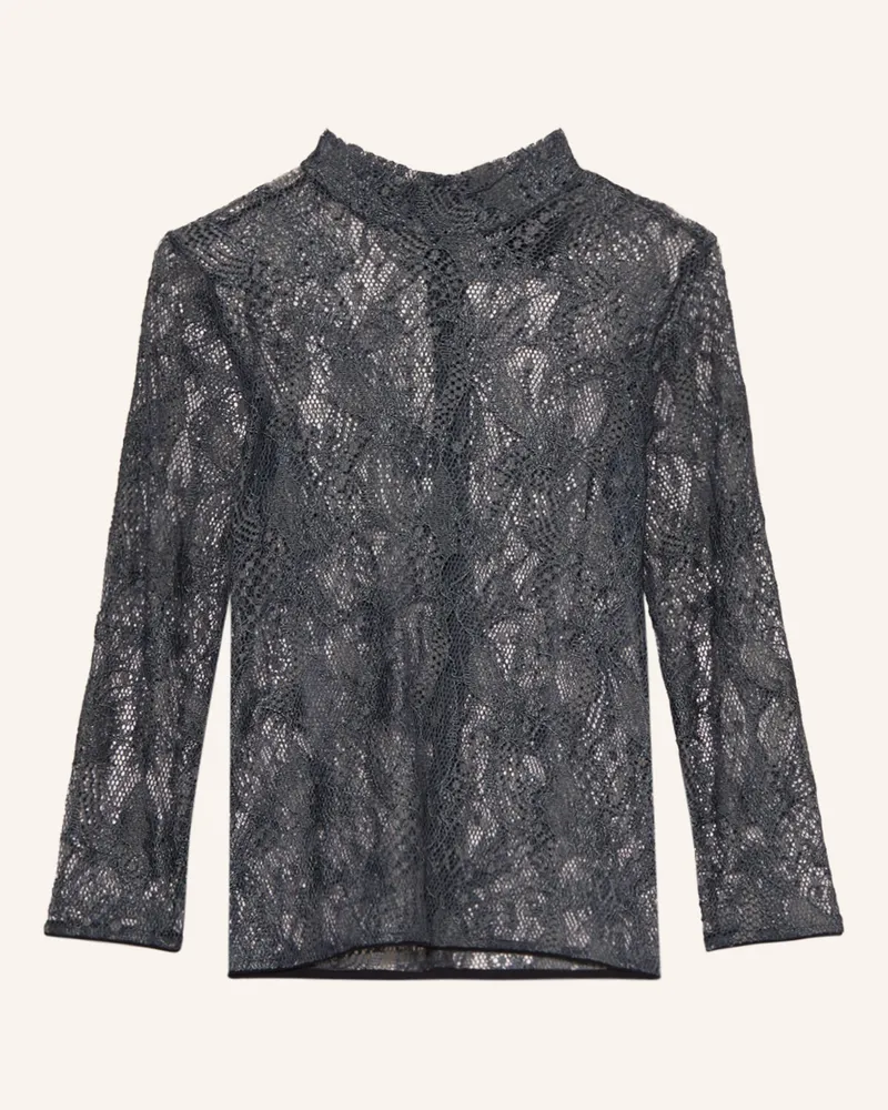 KINGA MATHE Trachtenbluse Lina Aus Spitze Mit 3/4-Arm grau Dunkelgrau