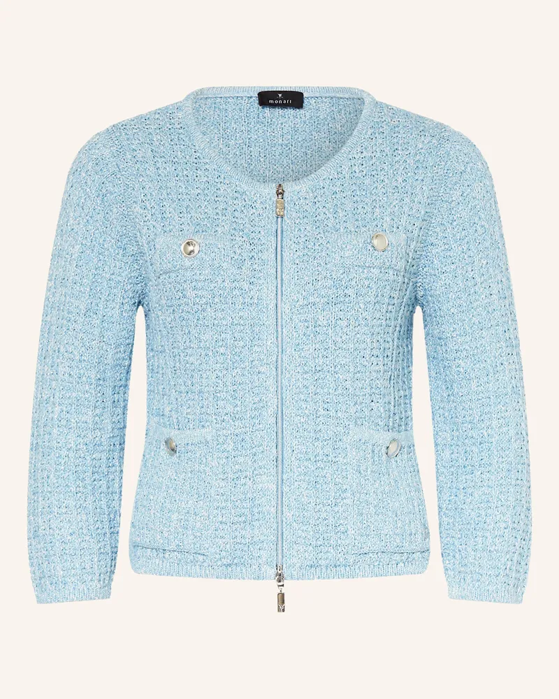 monari Strickjacke mit Glitzergarn Hellblau