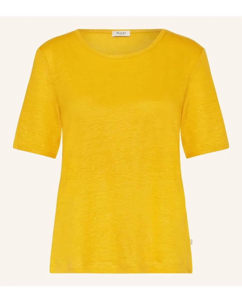 Maerz T-Shirt aus Leinen Gelb