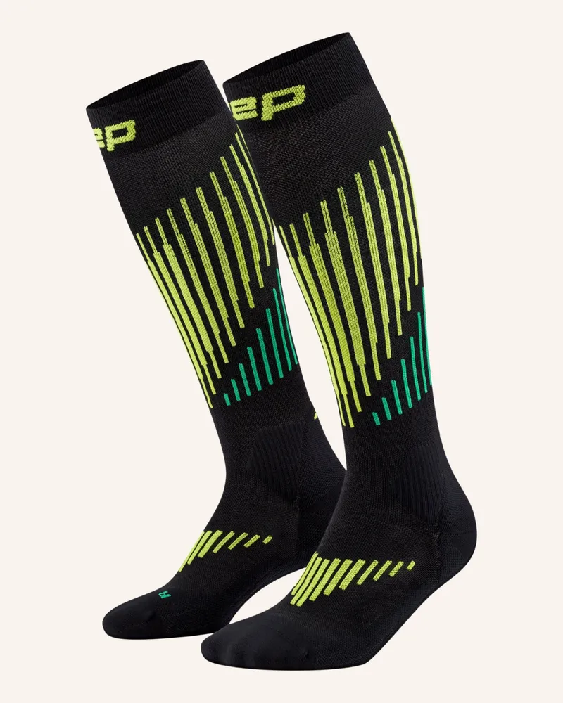 CEP Skisocken HIGH TOURING mit Kompression Schwarz