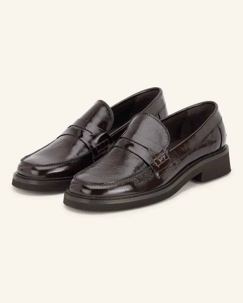 Mrs & HUGS Lack-Loafer braun Dunkelbraun