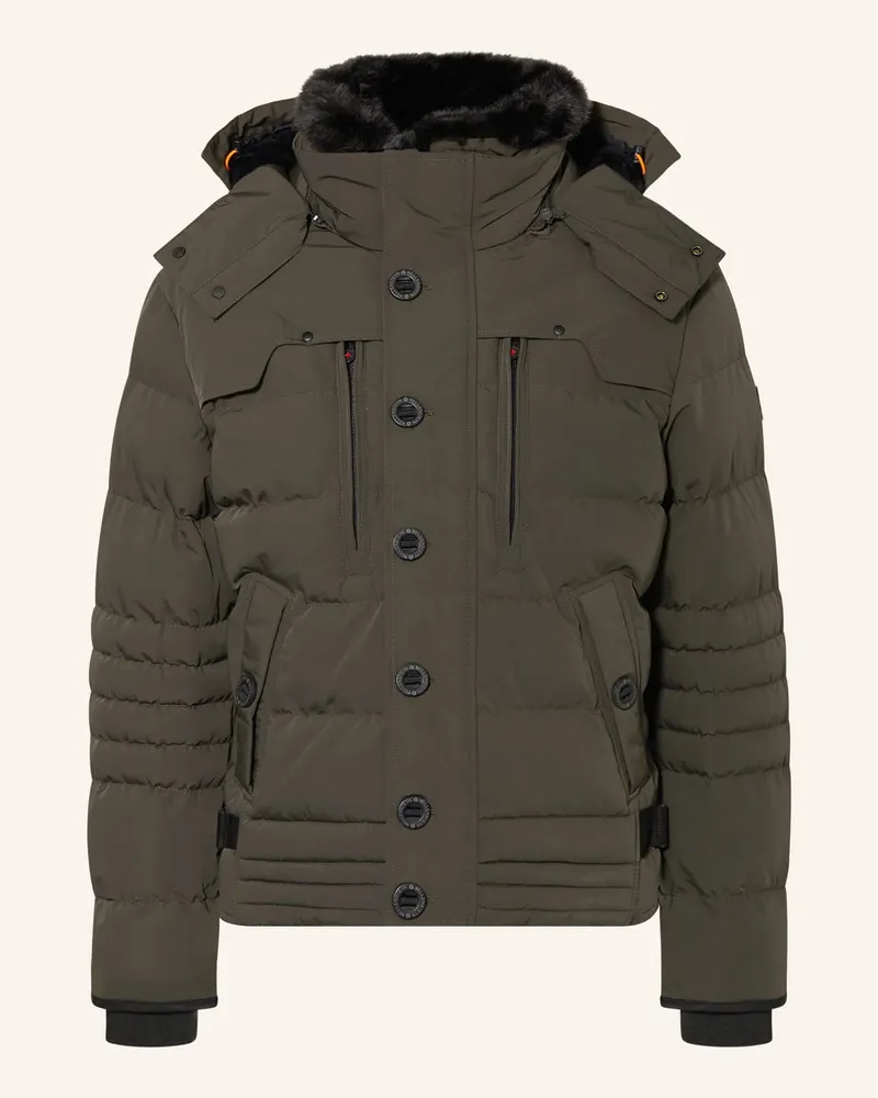 Wellensteyn Steppjacke STARSTREAM mit abnehmbarem Kragen und Gruen