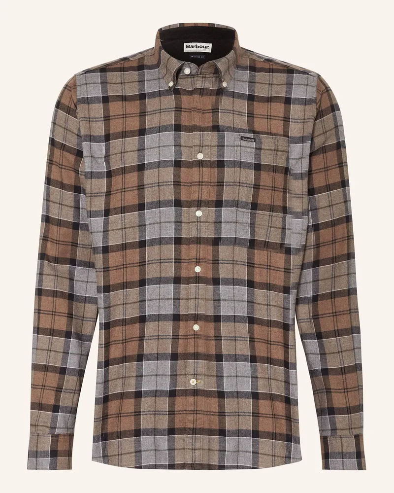 Barbour Flanellhemd RASAY Tailored Fit Braun