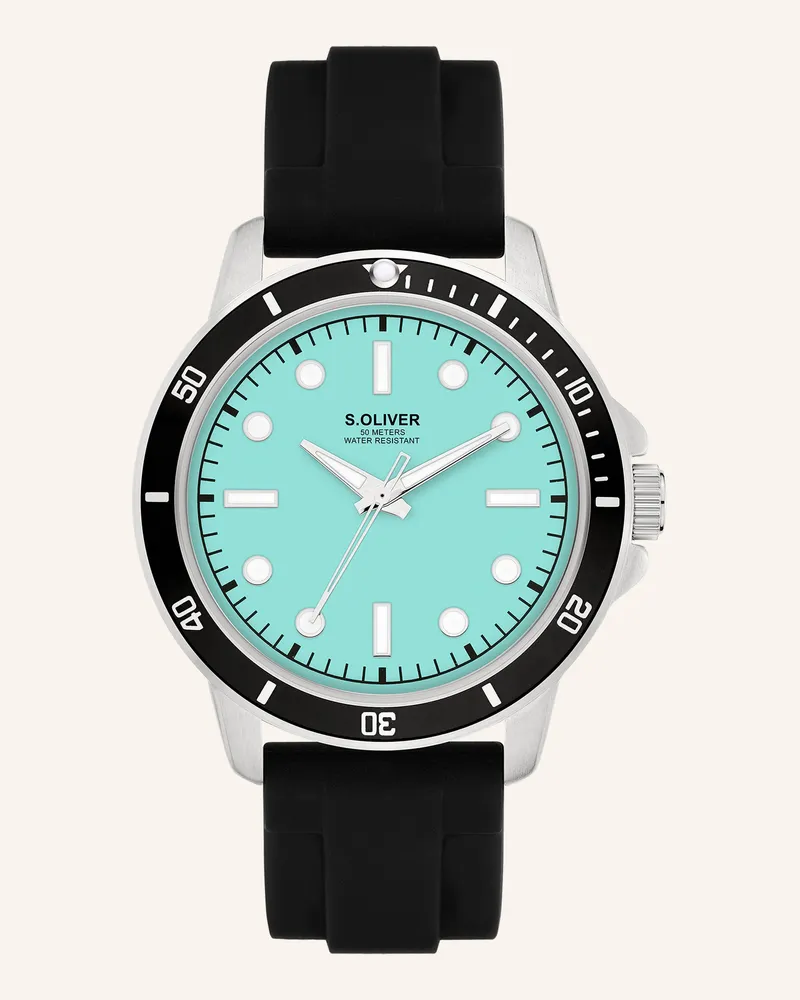 S.Oliver Armbanduhr  Aus  Silikon schwarz Schwarz