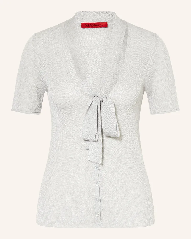 MAX&Co. Strickshirt MAMAN mit Schluppe Hellgrau