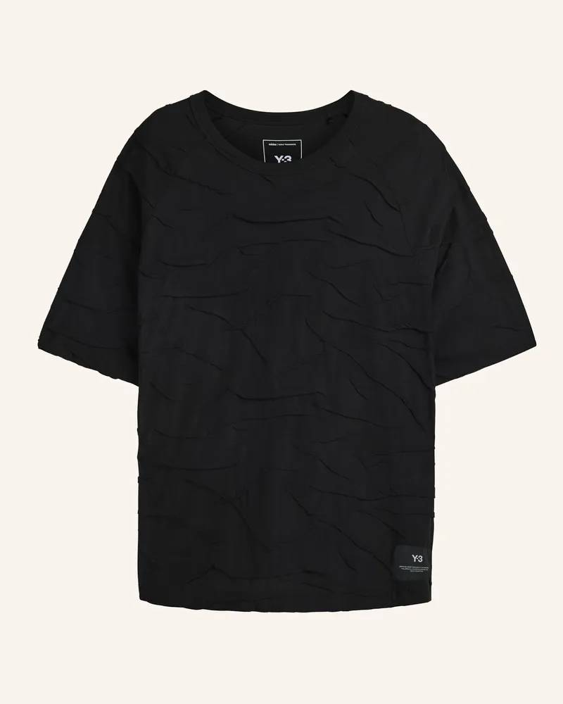 Y-3 Y-3 T-Shirt, Plissiert schwarz Schwarz