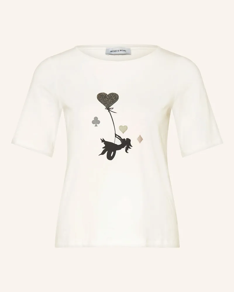 More & More T-Shirt Mit Schmucksteinen weiss Weiss