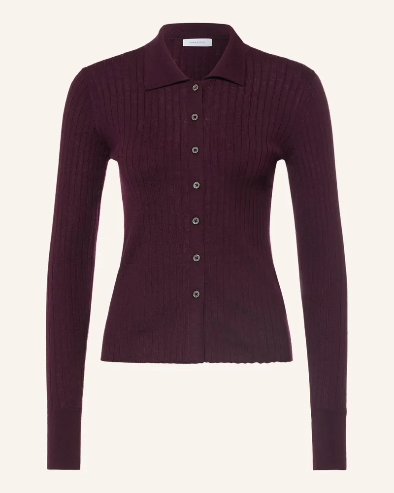 Darling Harbour Strickjacke Aus Merinowolle lila Plum
