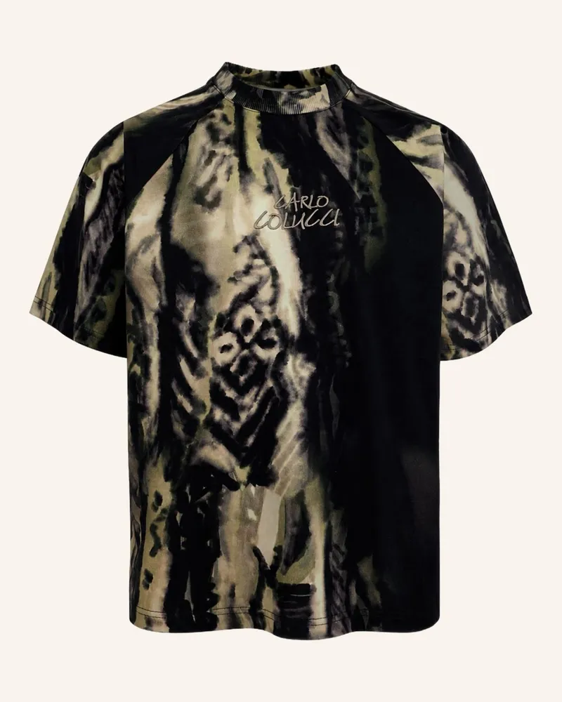 Carlo Colucci Signature T-Shirt – Liquid Stitches Ficai schwarz Schwarz