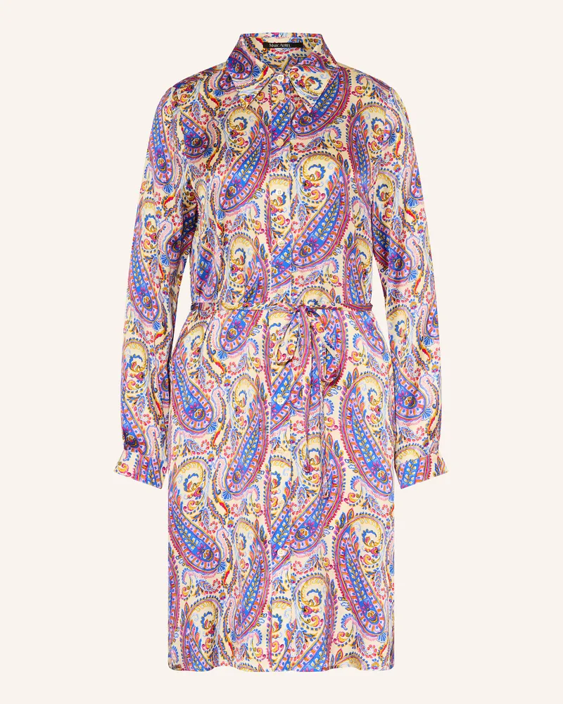 MARC AUREL Hemdblusenkleid Aus Satin blau Hellgelb