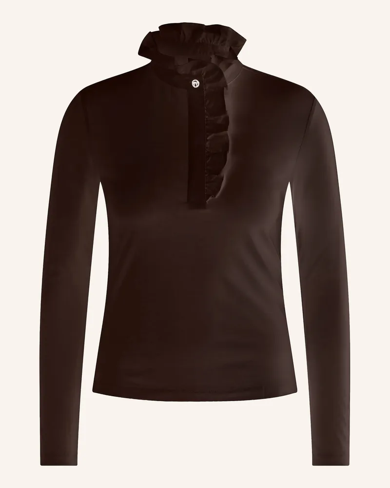 Rich&Royal Longsleeve Mit Rüschen braun Dunkelbraun