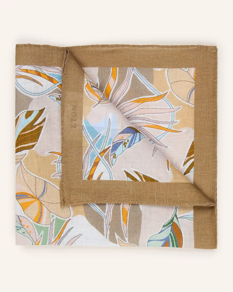 Eton Einstecktuch Aus Leinen beige Camel