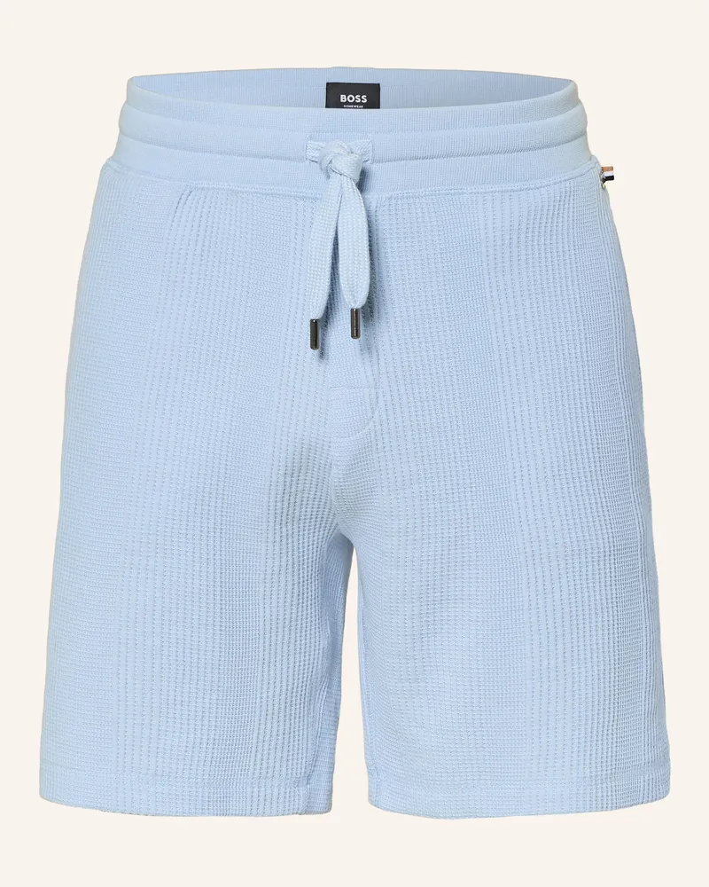 HUGO BOSS Schlafshorts Structure blau Hellblau