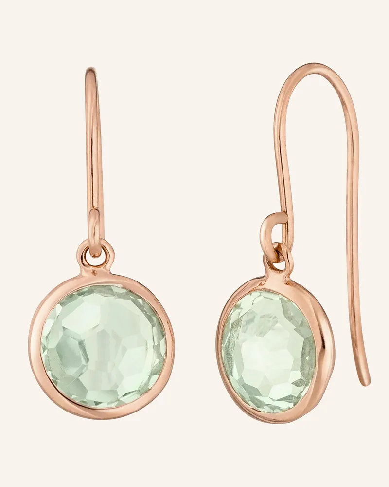 Leaf Ohrringe GREEN AMETHYST aus14 Karat Roségold Roségold