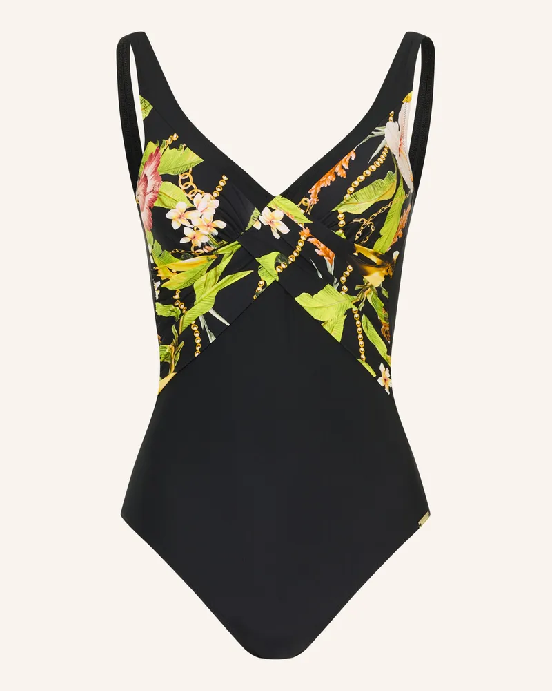 Charmline Shape-Badeanzug Imperial Tropics schwarz Schwarz