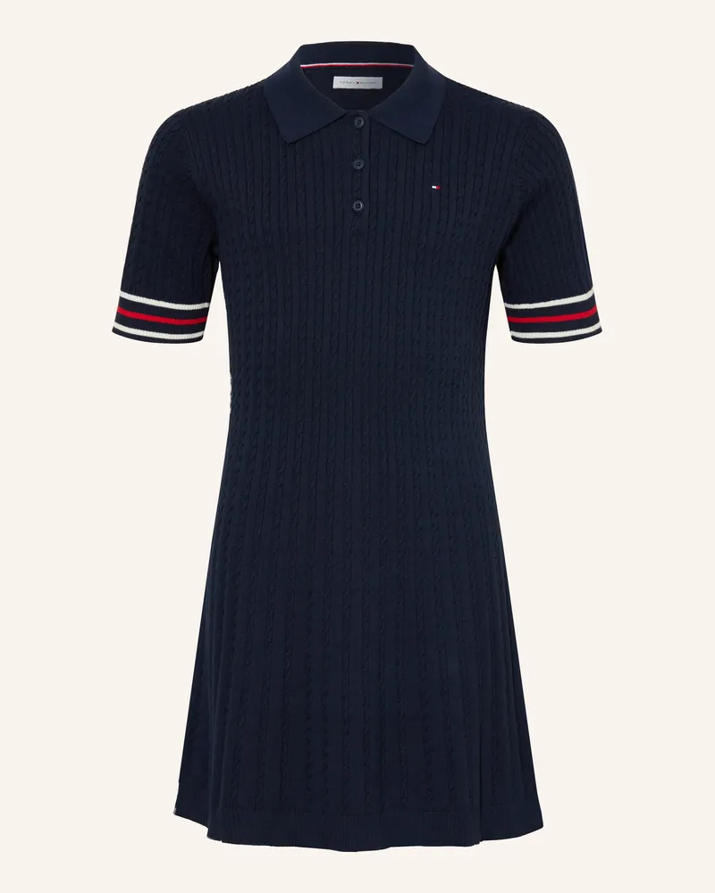 Tommy Hilfiger Strick-Polokleid blau Dunkelblau