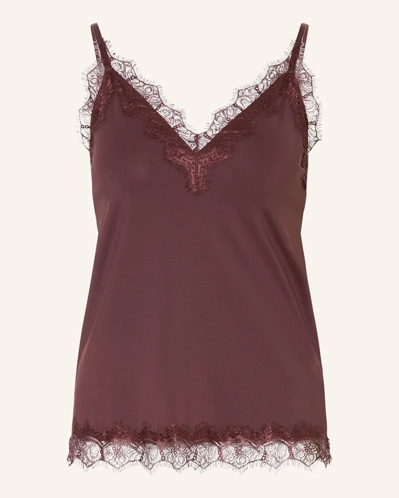 Rosemunde Top BILLIE mit Spitze Dunkelrot