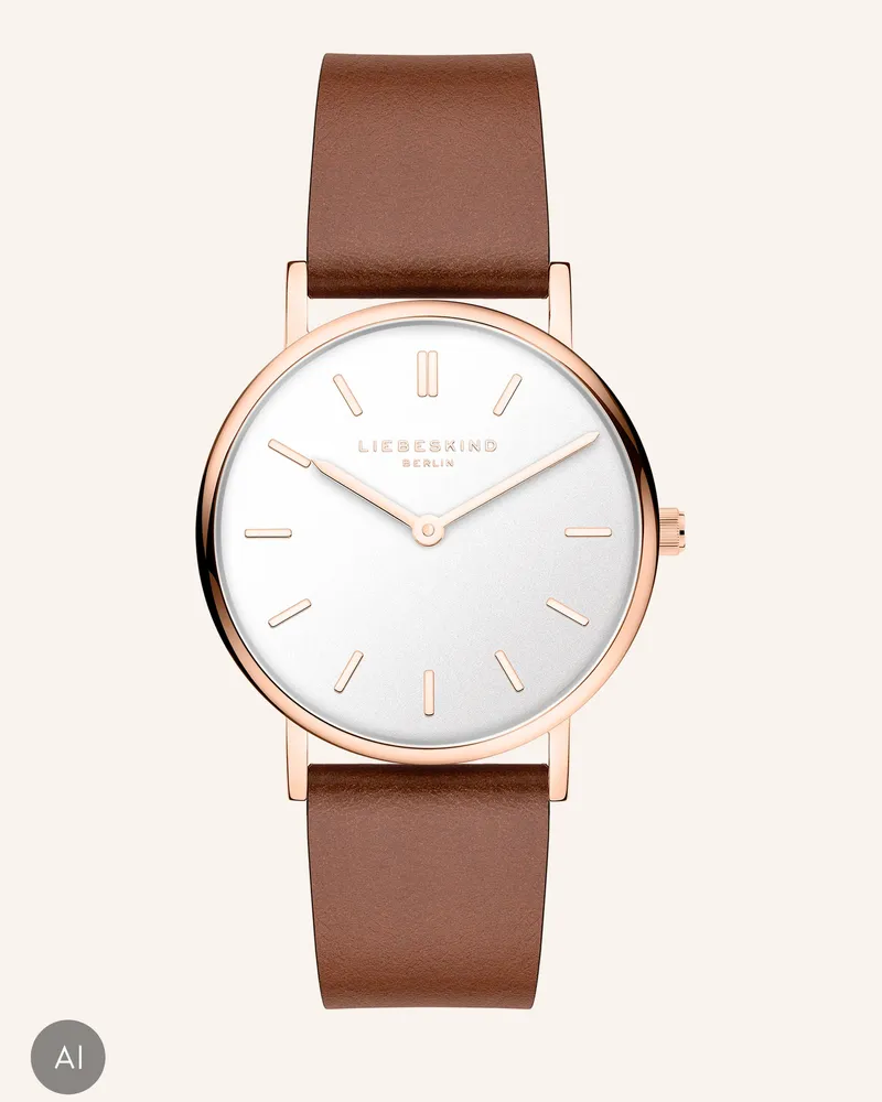 Liebeskind Armbanduhr  Aus  Echtleder braun Braun