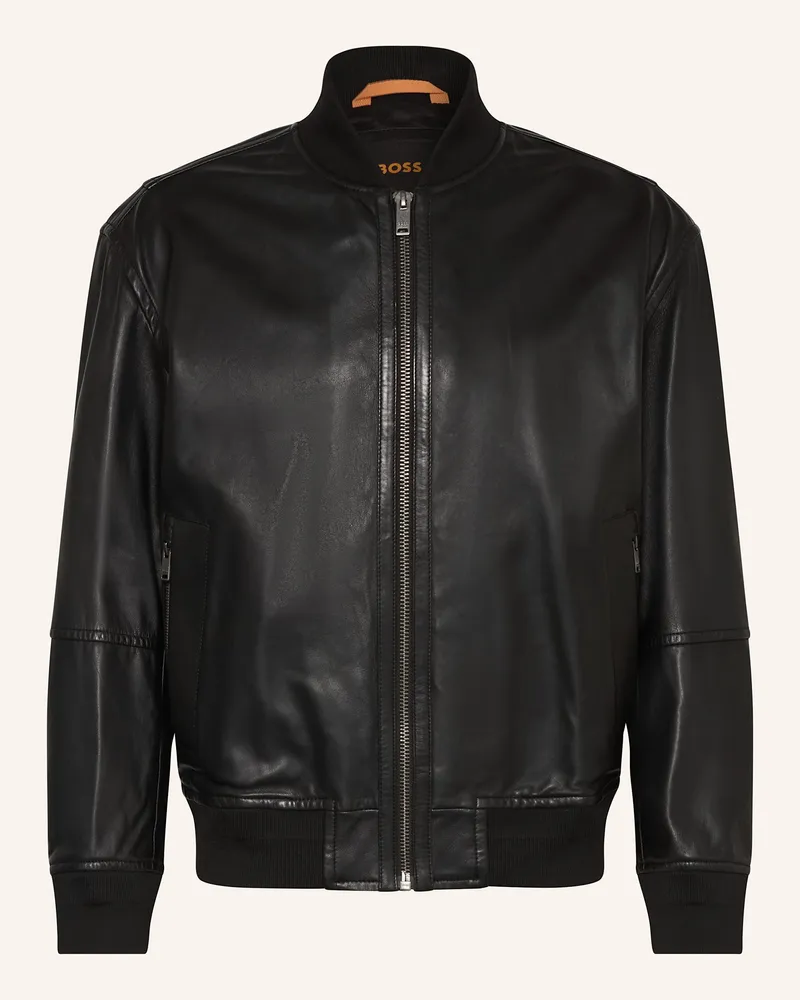 HUGO BOSS Lederblouson JOBRICE Schwarz