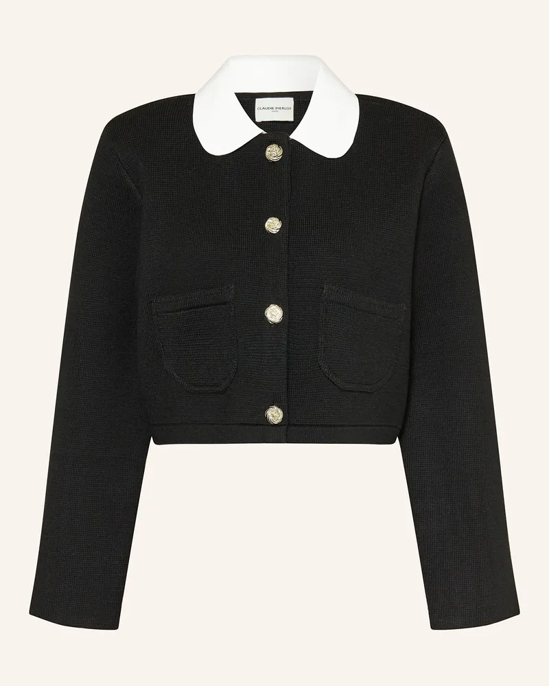 Claudie Pierlot Strickjacke mit abnehmbarem Kragen Schwarz