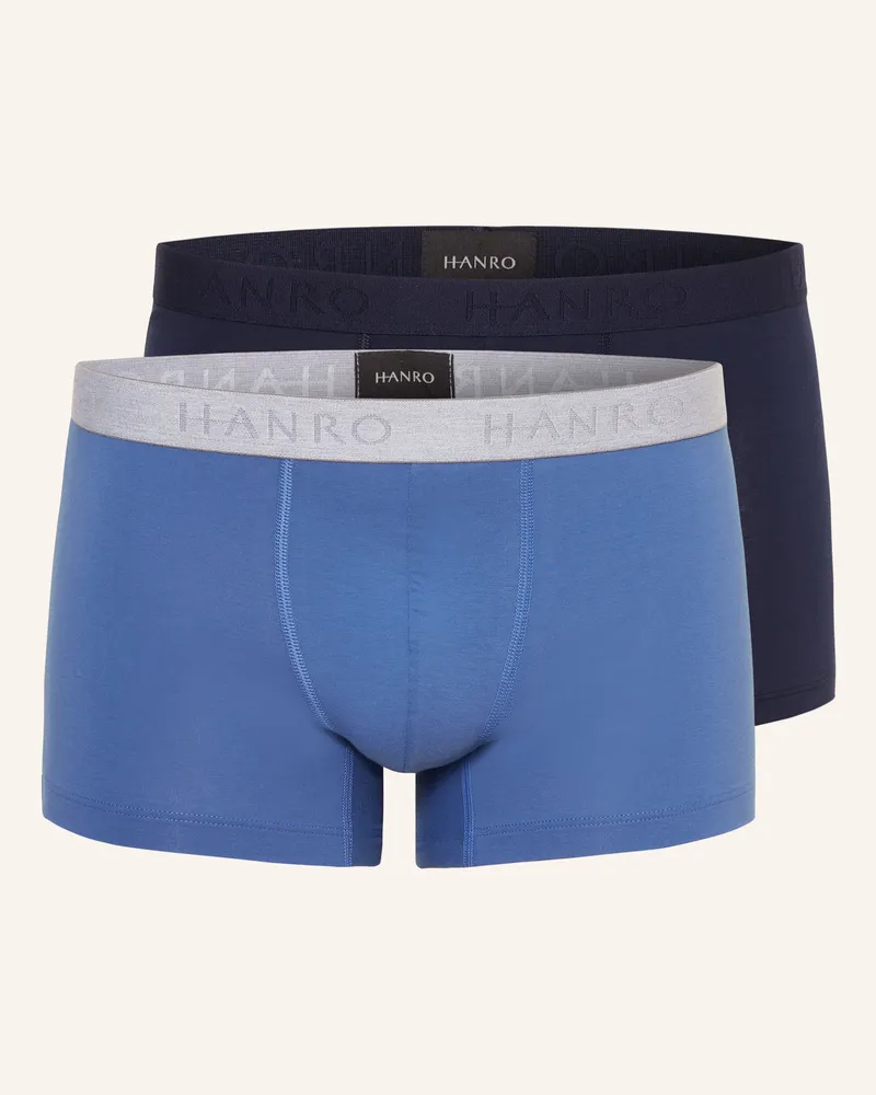Hanro 2er-Pack Boxershorts COTTON ESSENTIALS Blau