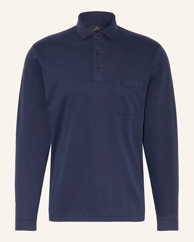 Ragman Piqué-Poloshirt blau Dunkelblau