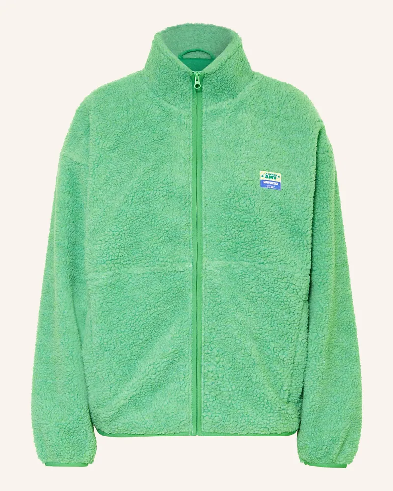 American Vintage Teddyfell-Jacke Hoktown gruen Hellgrün