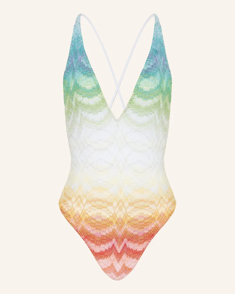 Missoni Badeanzug mit Glitzergarn Grün