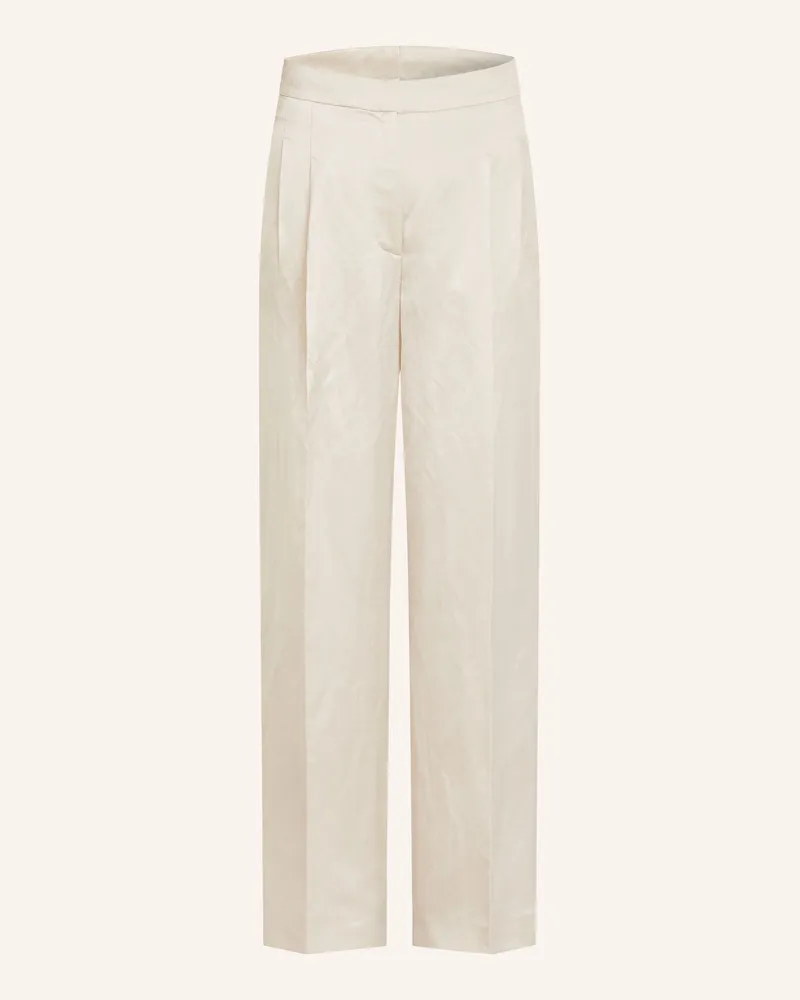 Iris von Arnim Satinhose LAINIE mit Leinen Hellbraun