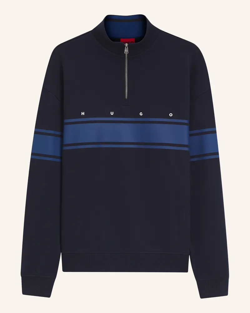 HUGO BOSS Sweatshirt Demsizip Relaxed Fit blau Dunkelblau